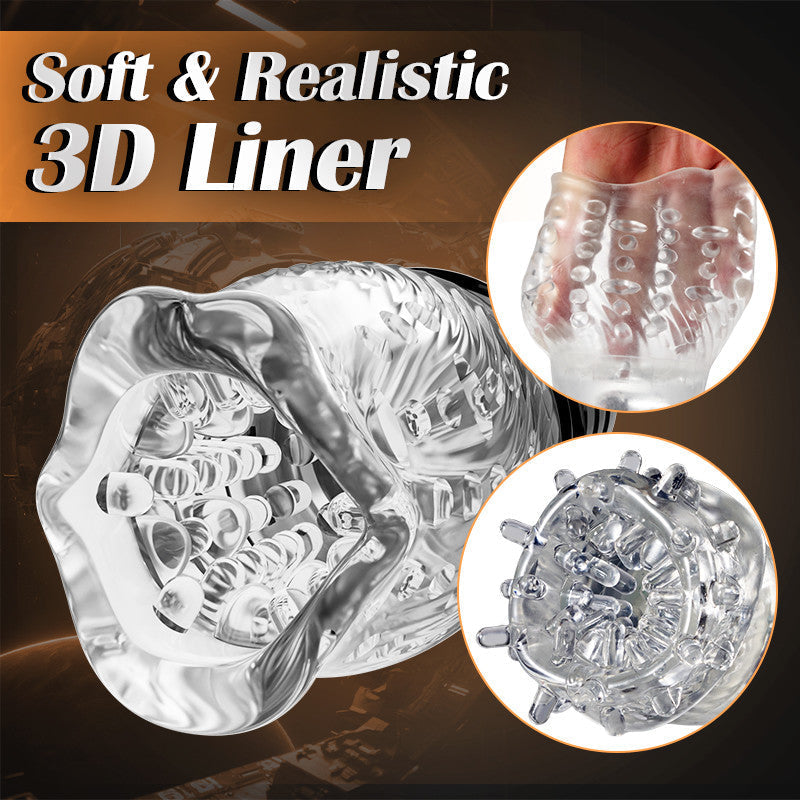 TORNADO-Gawk Gawk 5 Rotating ＆10 Vibrating Transparent Sleeve Oral Sex Cup Male Masturbators