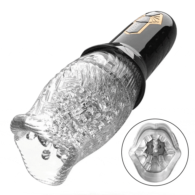 TORNADO-Gawk Gawk 5 Rotating ＆10 Vibrating Transparent Sleeve Oral Sex Cup Male Masturbators