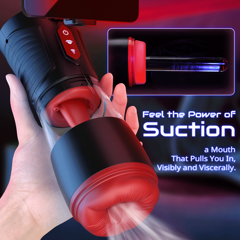 【Partner Play】LickMe Phone Holder 4 Suction 7 Tongue-Licking Voice Function Male Stroker Masturbator