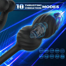 Load image into Gallery viewer, 2 IN 1 Anal Vibrator Butt Plug Penis Ring Cockring with 10 Vibrations &amp; Telescope