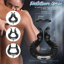 Load image into Gallery viewer, 10 Frequency Vbration Longer Harder Vibrating Dual Penis Ring Dildo Stretchy Cock Ring